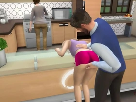 Sims 4, stepfather seduced and fucked his stepdaughter