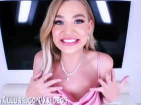 Busty blonde blake blossom swallows for the first time on camera